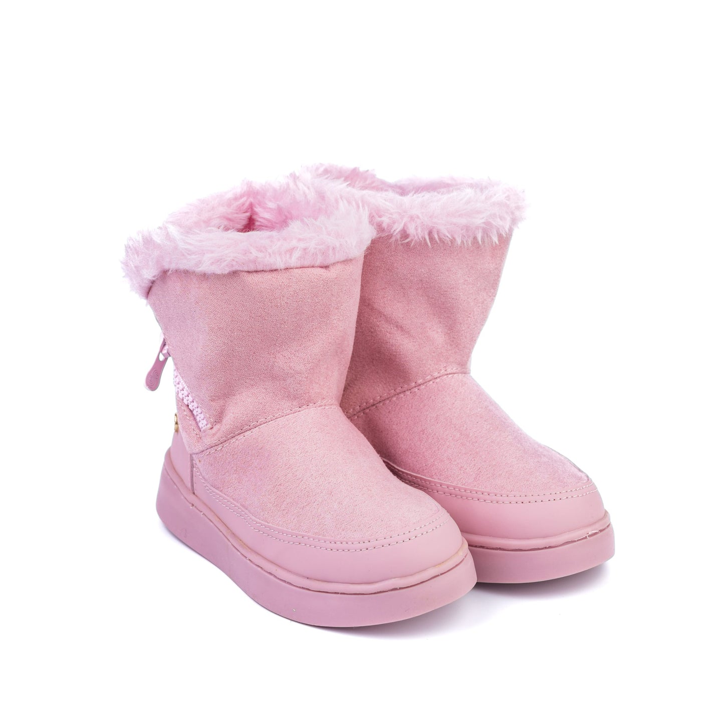 Ghete Fete Bibi Urban Boots Pink Suede cu Blanita