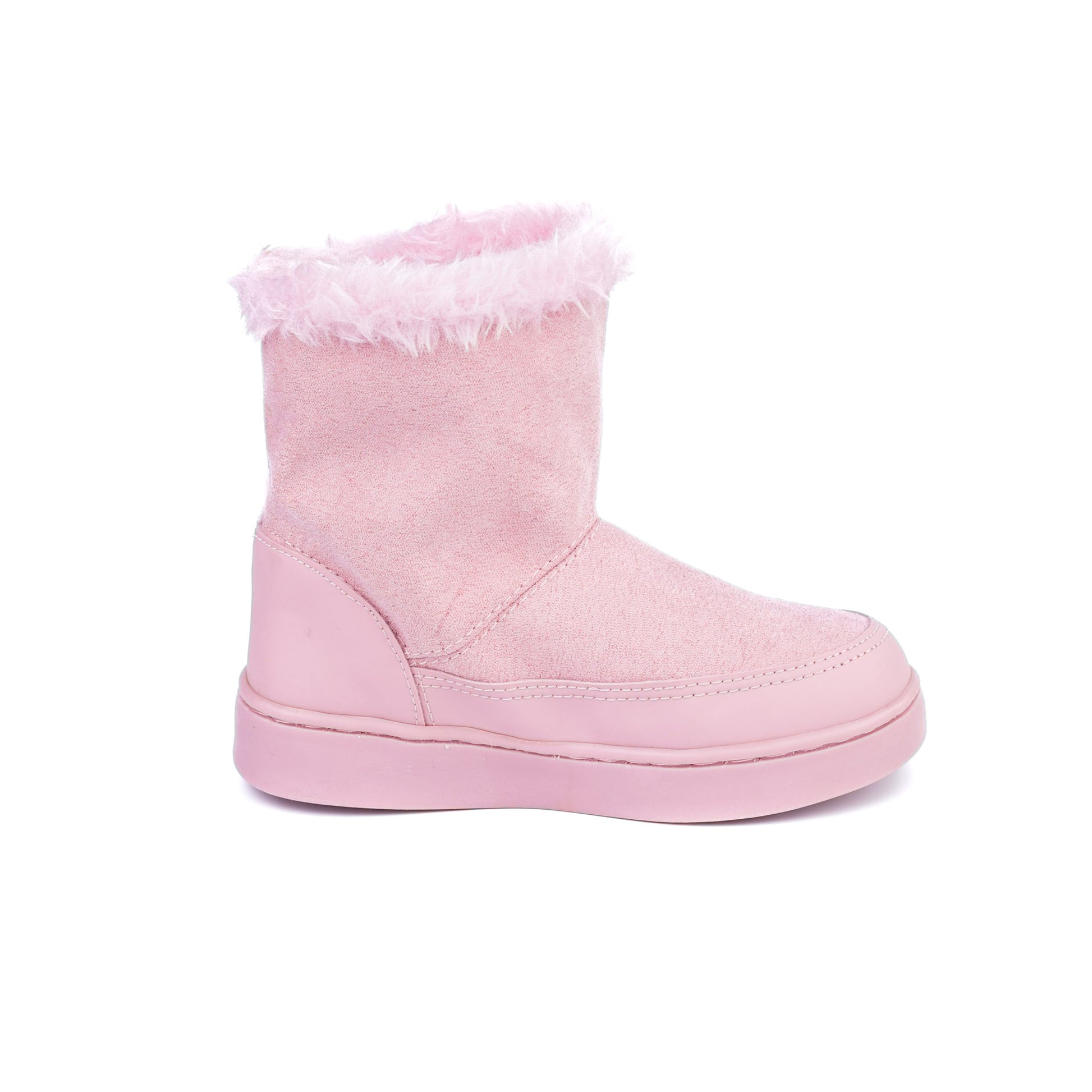 Ghete Fete Bibi Urban Boots Pink Suede cu Blanita