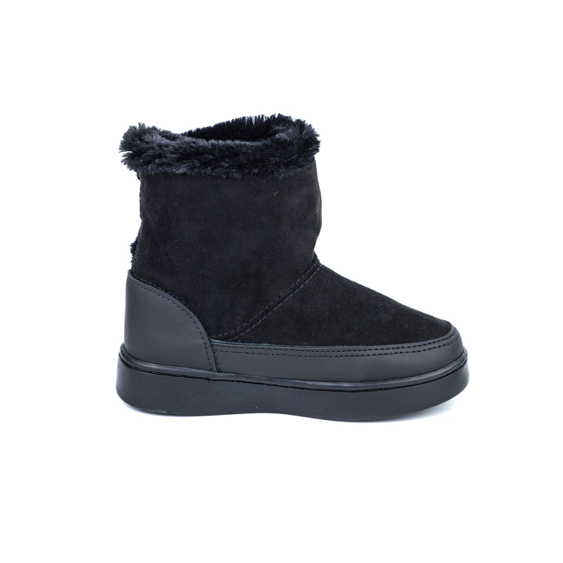 Ghete Fete Bibi Urban Boots Black Suede cu Blanita