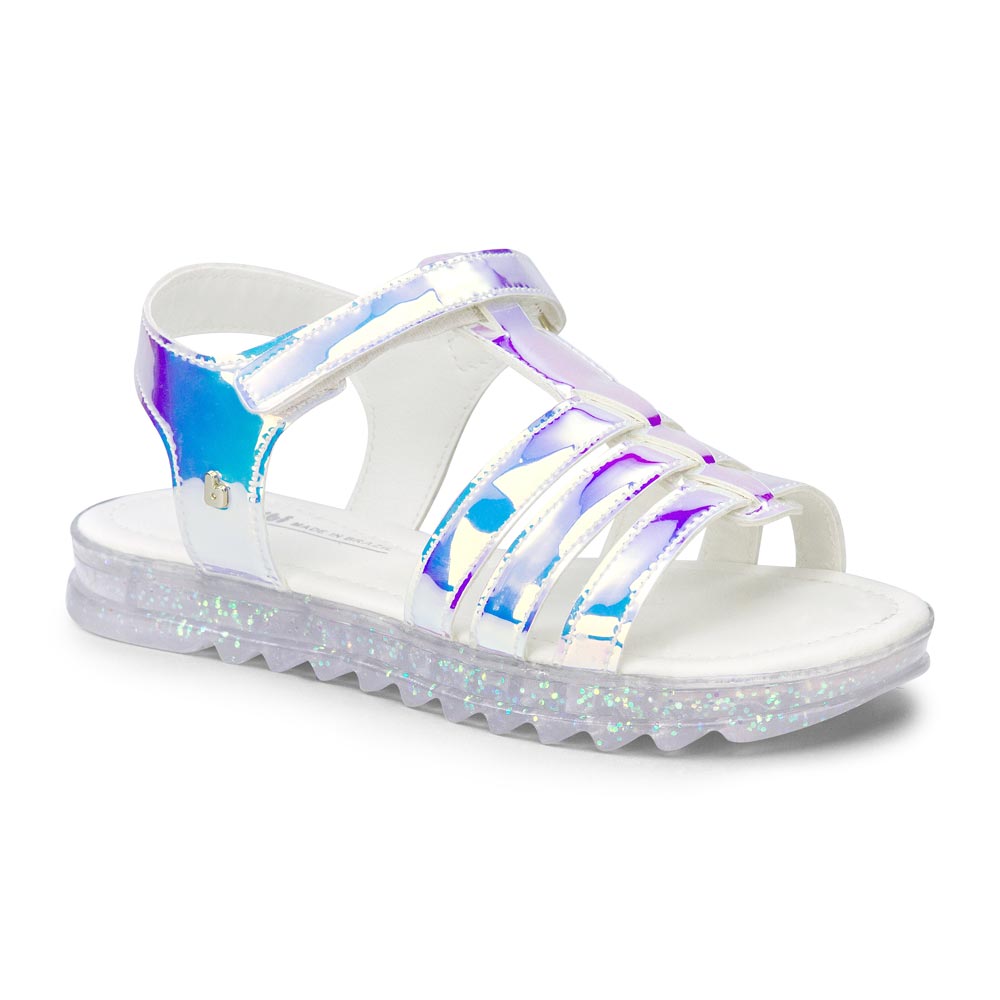 Sandale Fete BIBI Flat Form Holografic Glitter