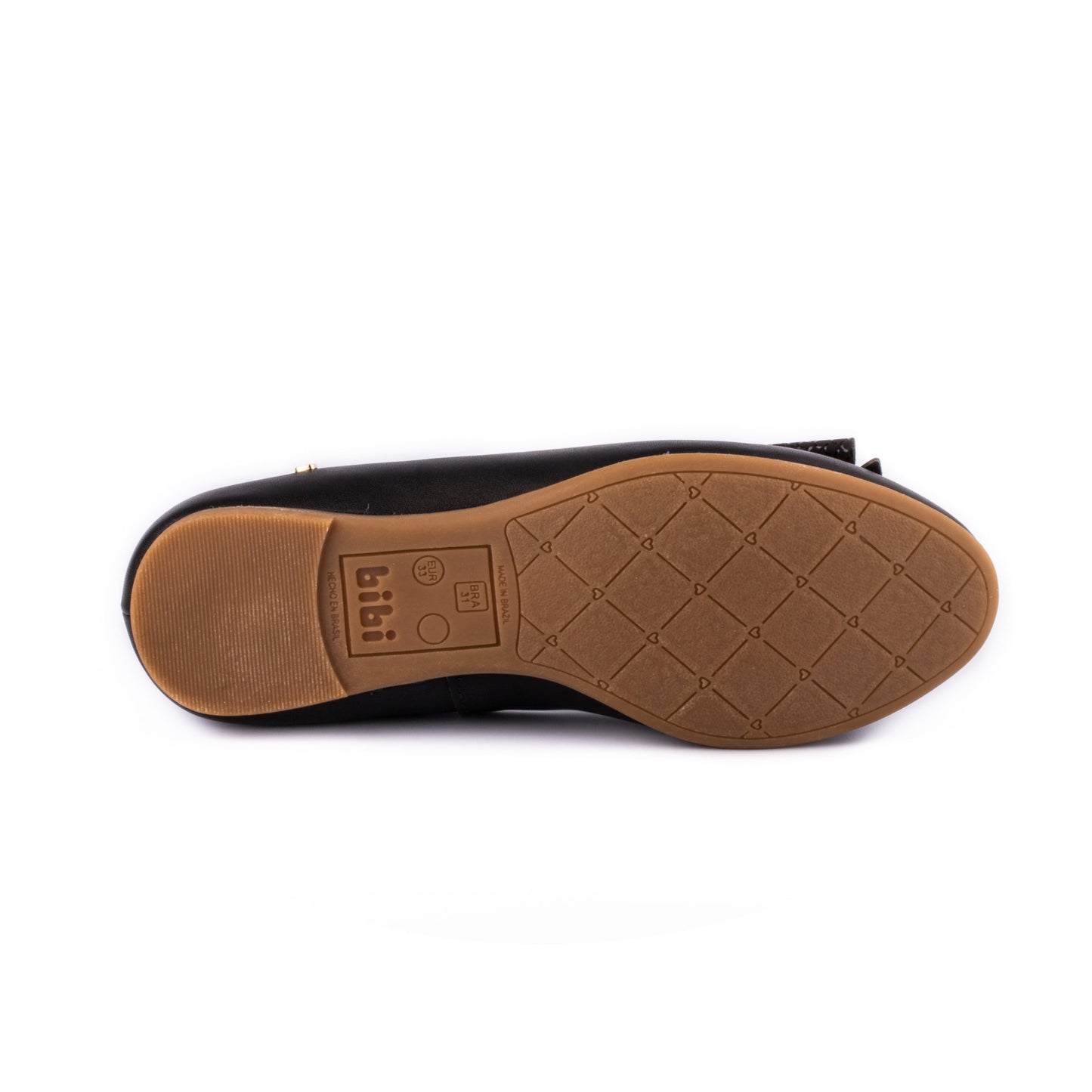 Balerini fete, Bibi, piele naturala, cu funda, Renascence Kids Black, negri