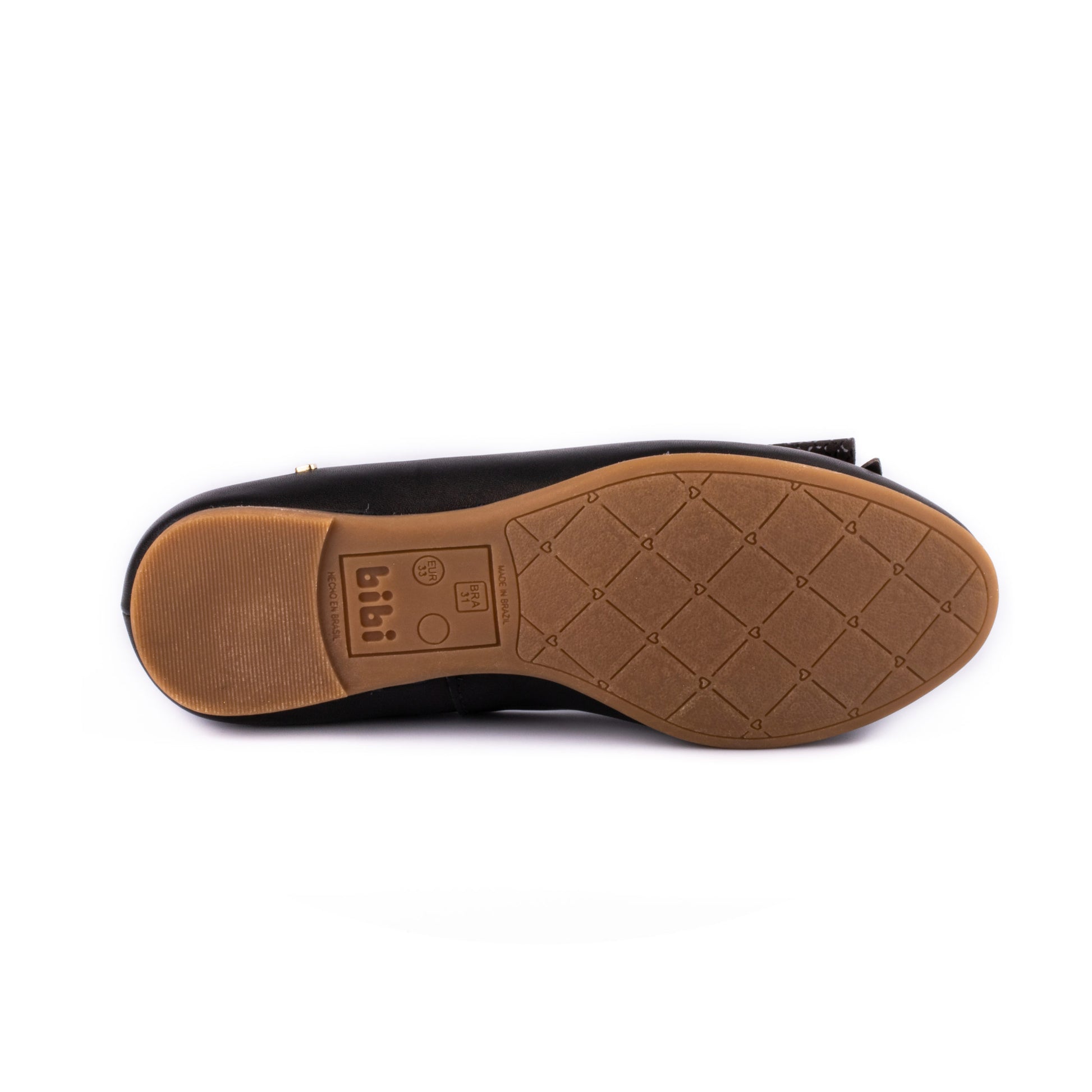 Balerini fete, Bibi, piele naturala, cu funda, Renascence Kids Black, negri