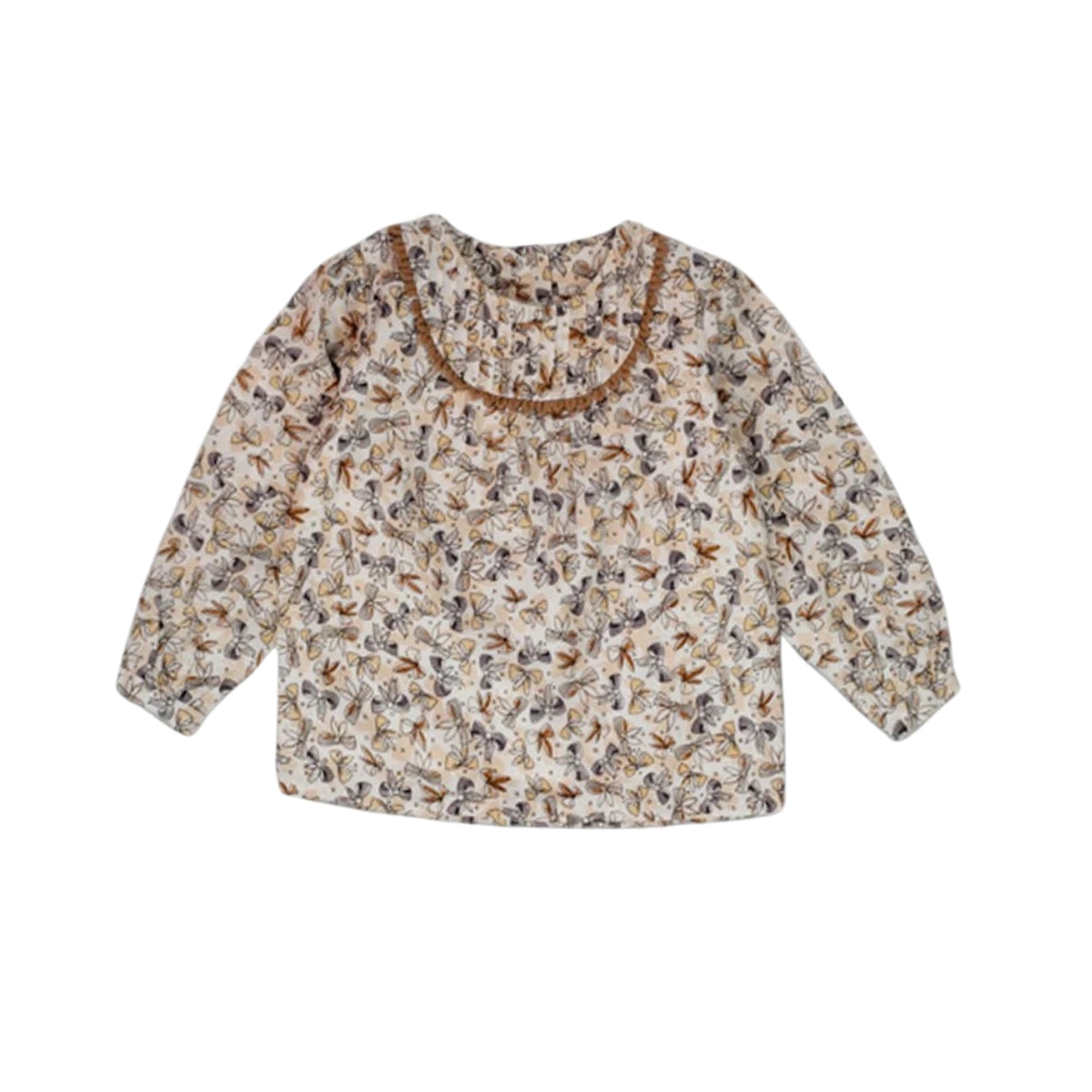 Bluza cu imprimeu fundite, Bimbalina, fete, crem, 10831