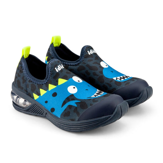 Pantofi Baieti LED Bibi Space Wave 2.0 Blue Dino