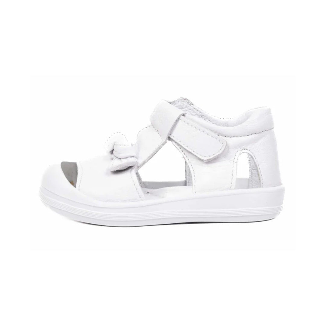 Sandalute din Piele Fete, 4Kids - Inchise, cu Scai, Albe, 713