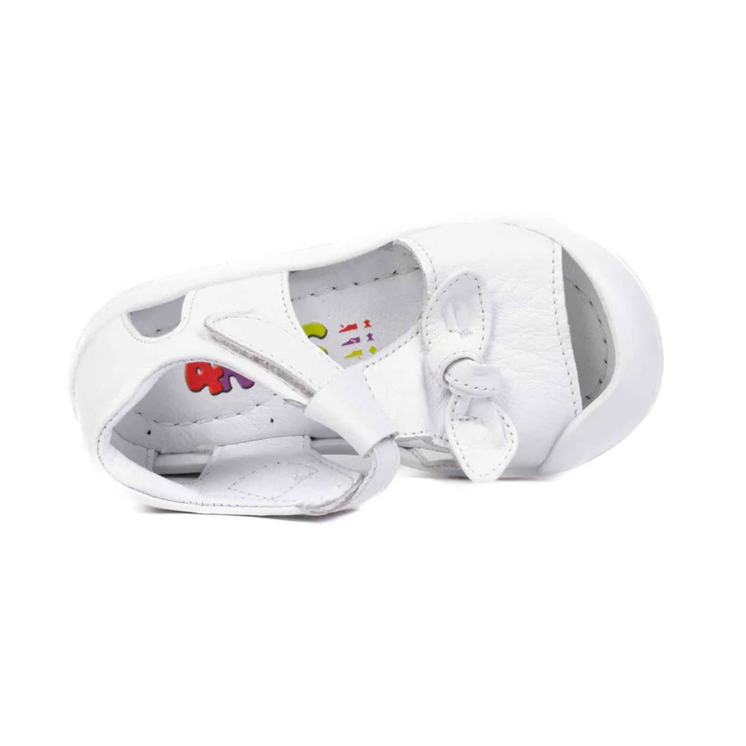 Sandalute din Piele Fete, 4Kids - Inchise, cu Scai, Albe, 713