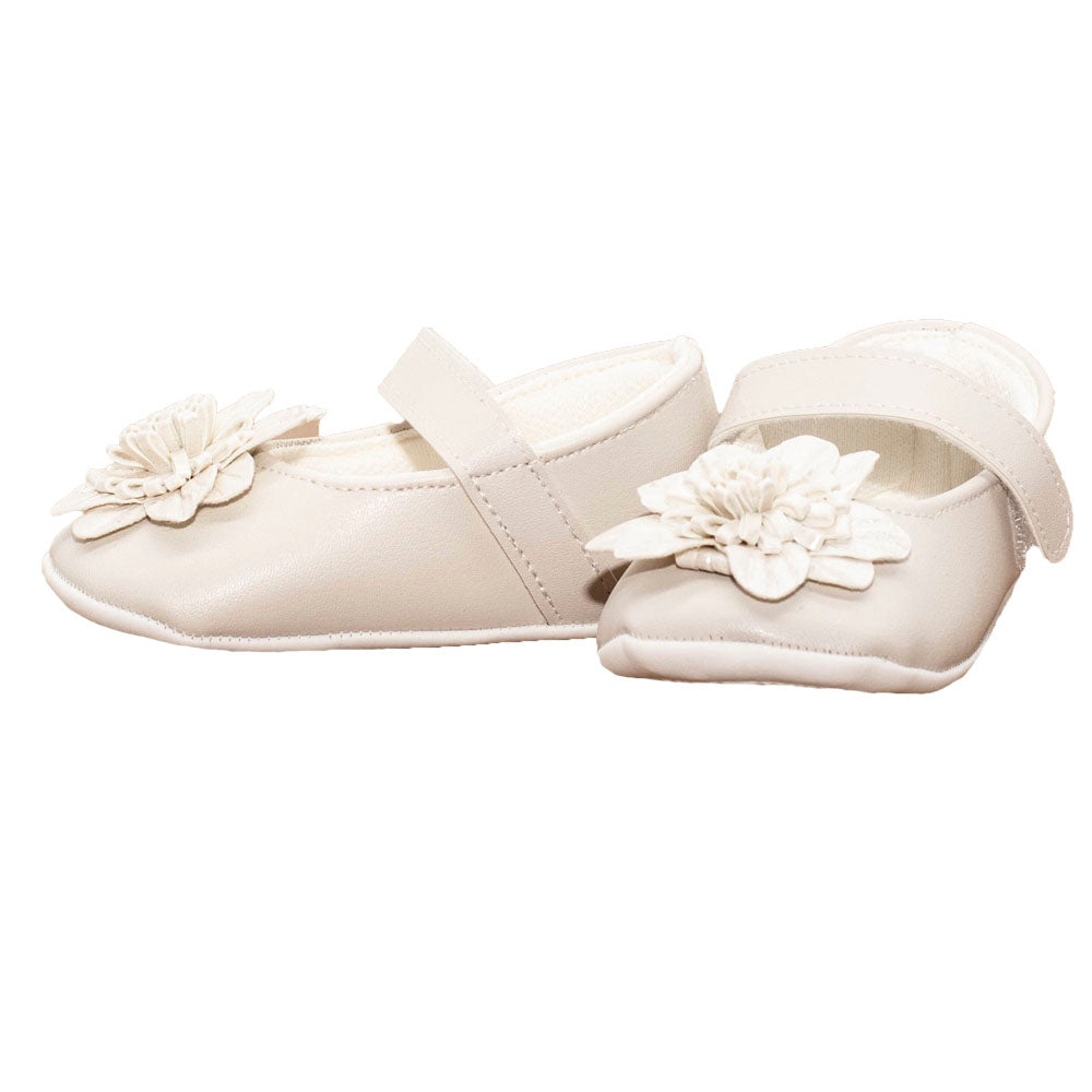 Balerini lacuiti bebelusi, Funny Baby, Floricica, crem, 1605