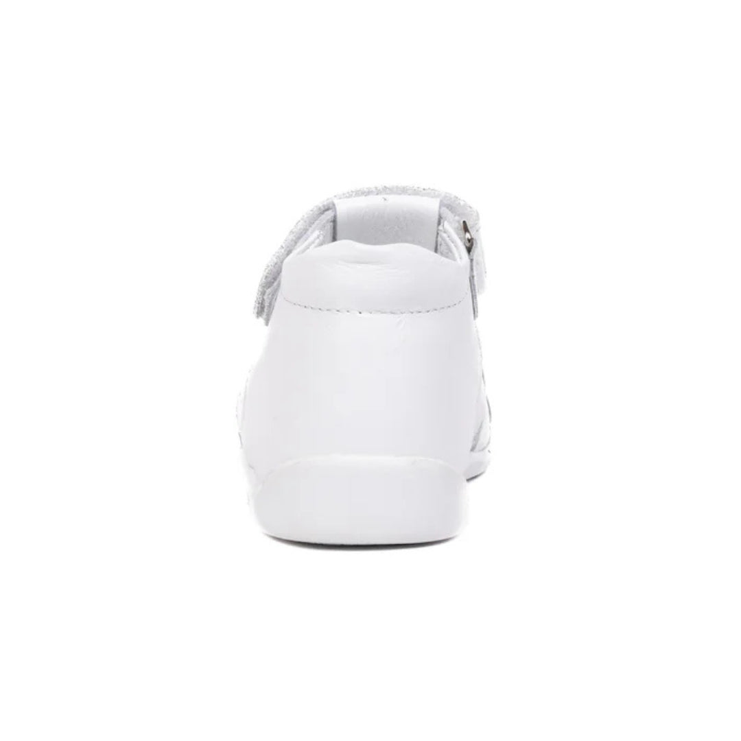 Sandalute Fete, 4Kids - Inchise, din Piele, cu Scai, Albe, 719