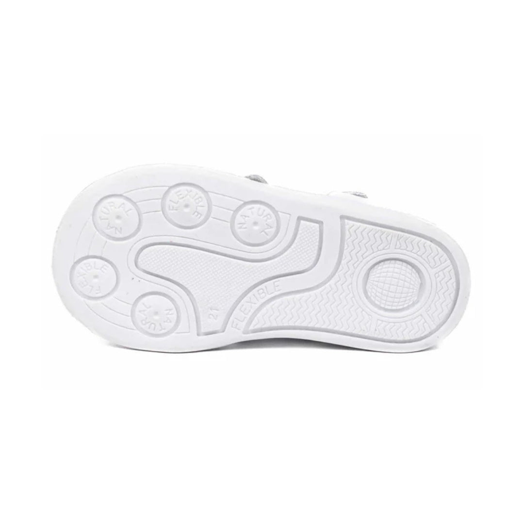 Sandalute Fete, 4Kids - Inchise, din Piele, cu Scai, Albe, 719