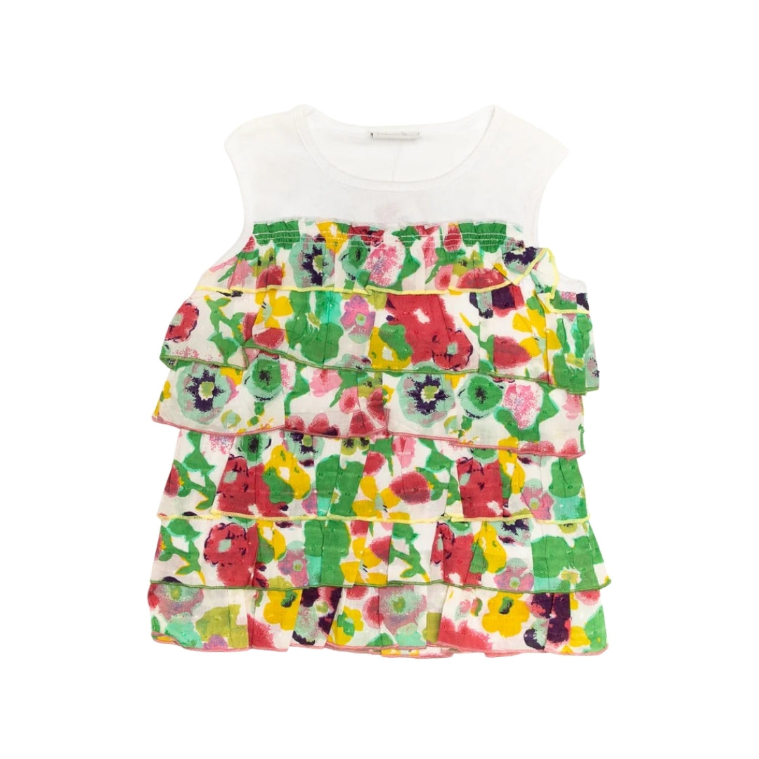 Bluza fara maneci inflorata, Bimbalina, cu volanase, 32430