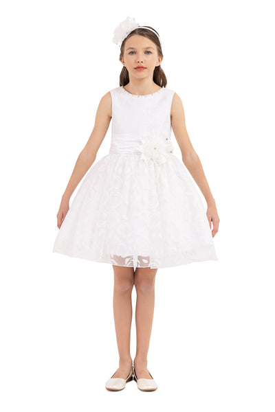 Rochita cu model floral, alba, Pamina, 33220PR - 4Kids