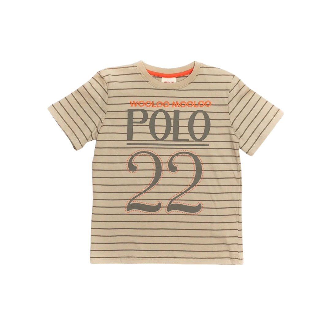 Tricou cu dungi baieti, Wooloo Mooloo, Polo, crem, 51130