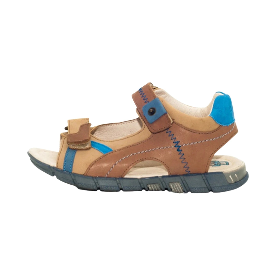 Sandalute cu Scai Baieti, D.D.step, din Piele, Flexibile, Maro, A039-31B