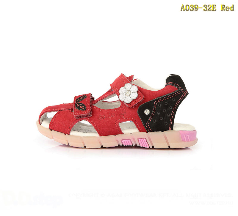 Sandalute cu Scai Fete, D.D.step, din Piele, Flexibile, Rosii, A039-32E
