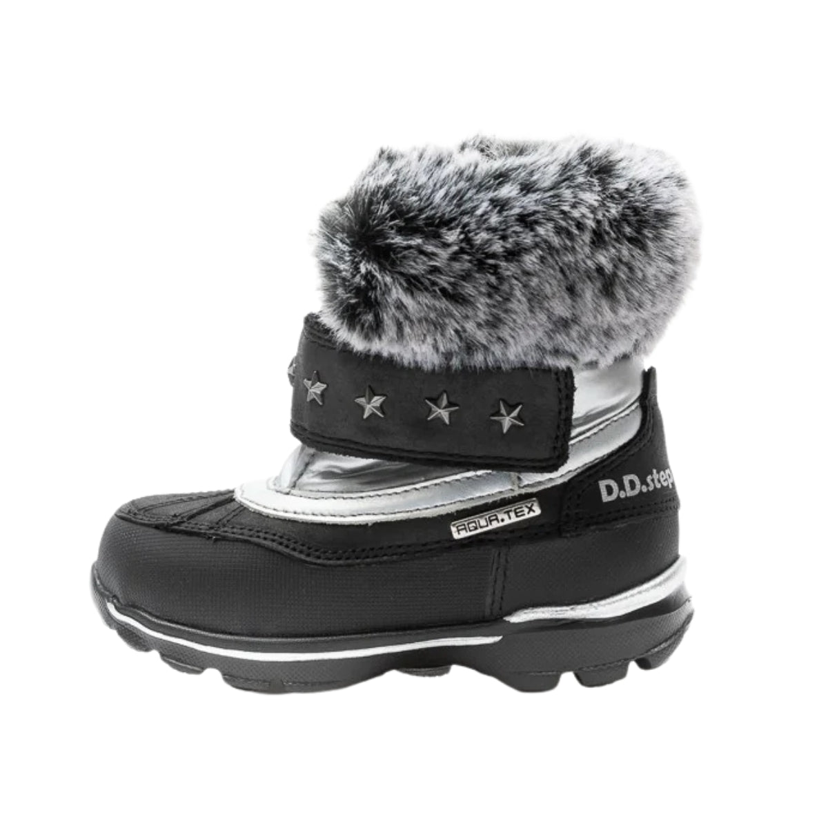 Apres ski cu blanita, D.D.step, Waterproof, negri, F651-121