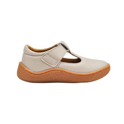 Pantofi decupati fete, Vuudy, piele naturala comozi, crem, CMP509