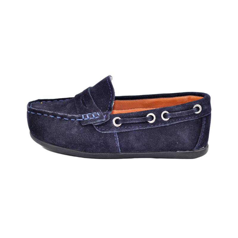 Mocasini baieti, Vuudy, piele intoarsa, comozi, bleumarin, LF01