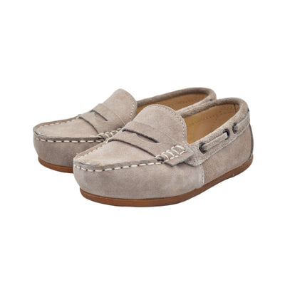 Mocasini baieti, Vuudy, piele intoarsa, comozi, crem, LF01