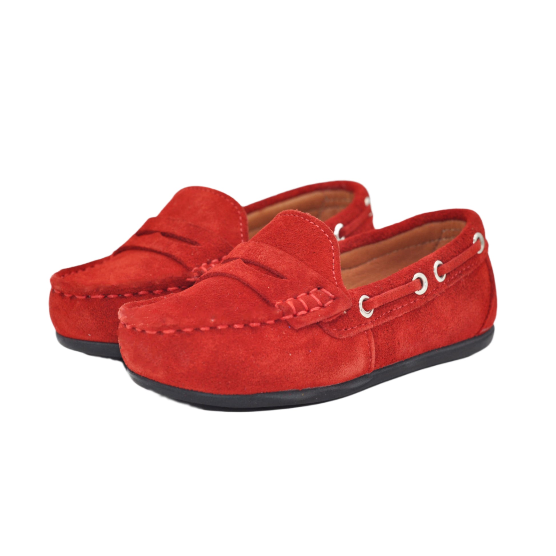 Mocasini baieti, Vuudy, piele intoarsa, comozi, rosii, LF01