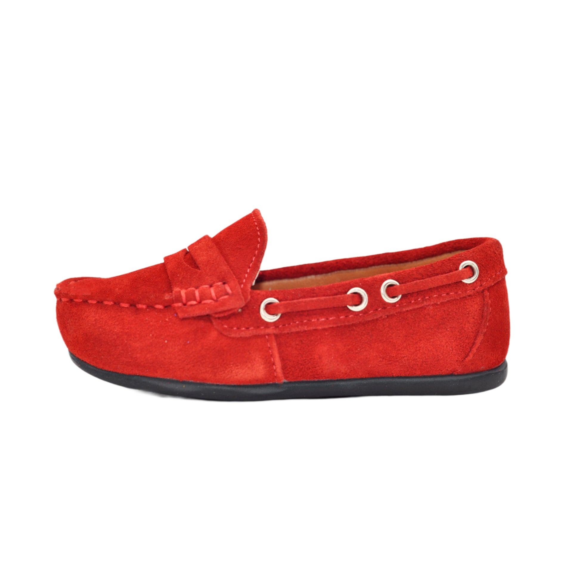 Mocasini baieti, Vuudy, piele intoarsa, comozi, rosii, LF01