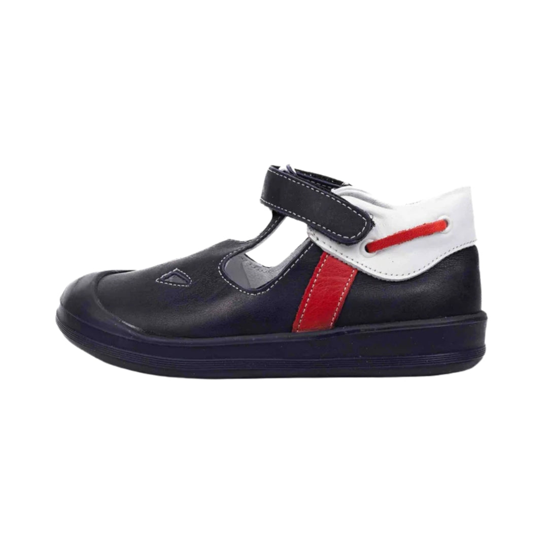 Pantofi Decupati din Piele, 4Kids - pentru Baieti, cu Scai, Bleumarin, 703