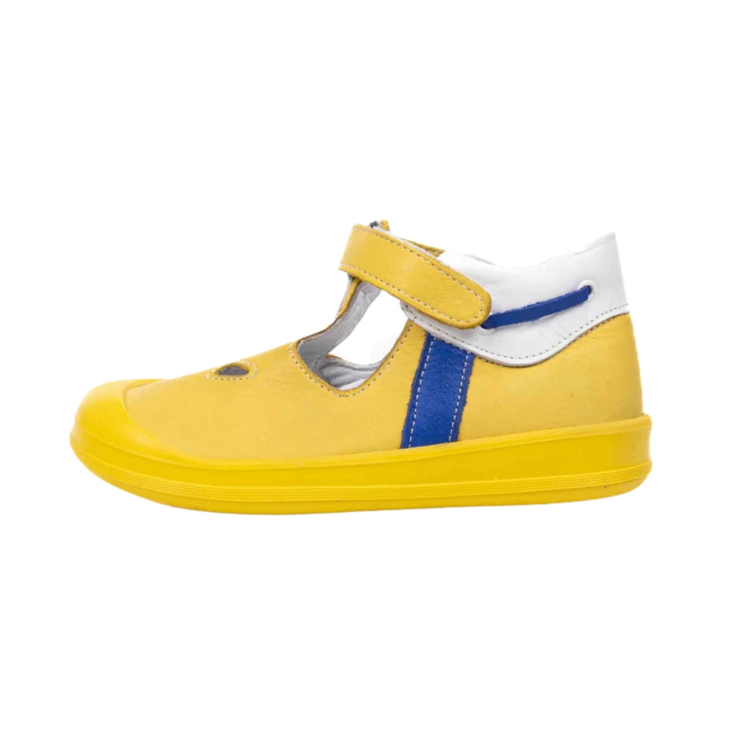 Pantofi Decupati din Piele, 4Kids - pentru Baieti, cu Scai, Galbeni, 703