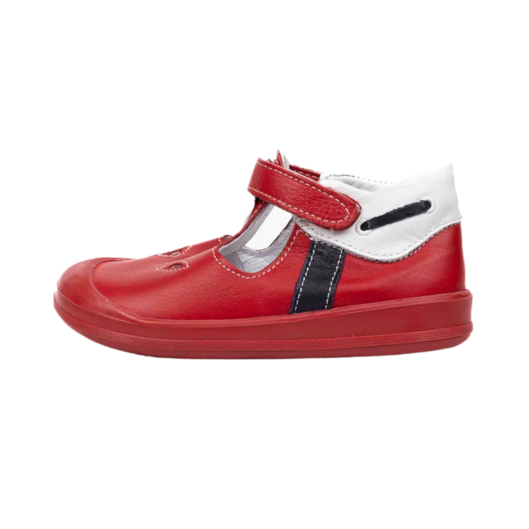 Pantofi Decupati din Piele, 4Kids - pentru Baieti, cu Scai, Rosii, 703