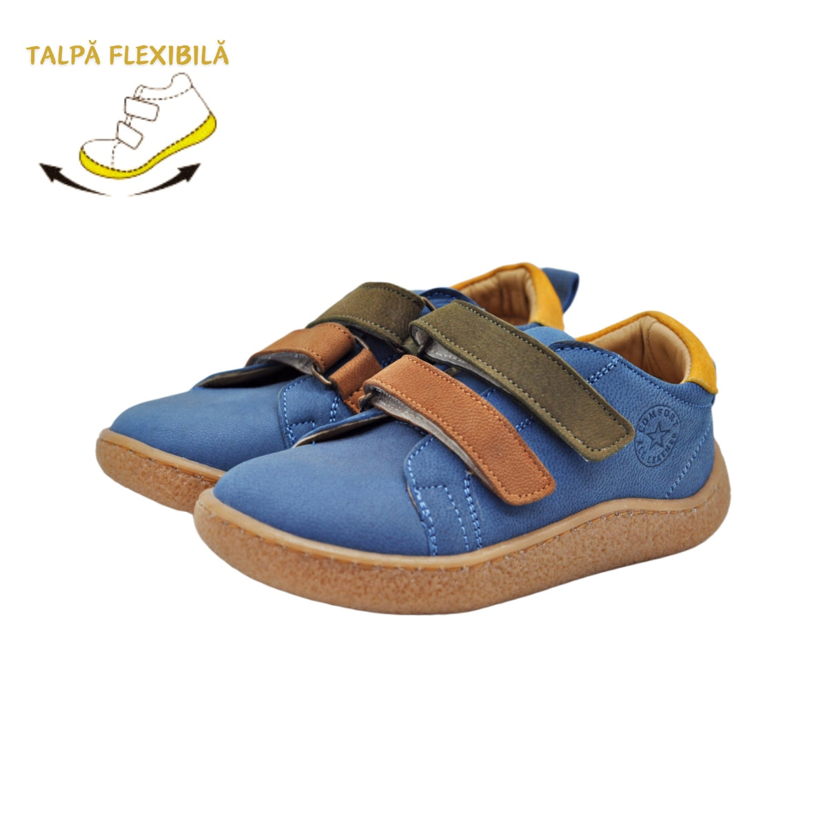 Pantofi baieti, Vuudy, piele naturala, comozi, albastri, CMP502