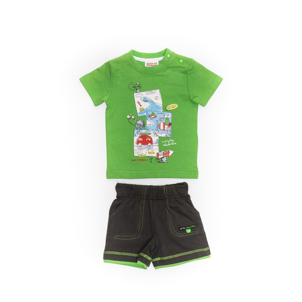 Compleu bebelusi, Wooloo Mooloo, 2 piese, verde, 35135 - 4Kids Romania