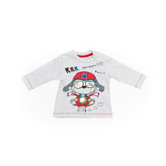 Bluza din bumbac bebe, Wooloo Mooloo, gri, 25540 - 4Kids Romania