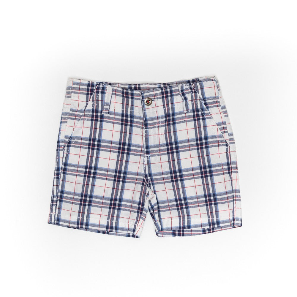 Pantaloni scurti in carouri, Wooloo Mooloo, albastri, 11142 - 4Kids Romania