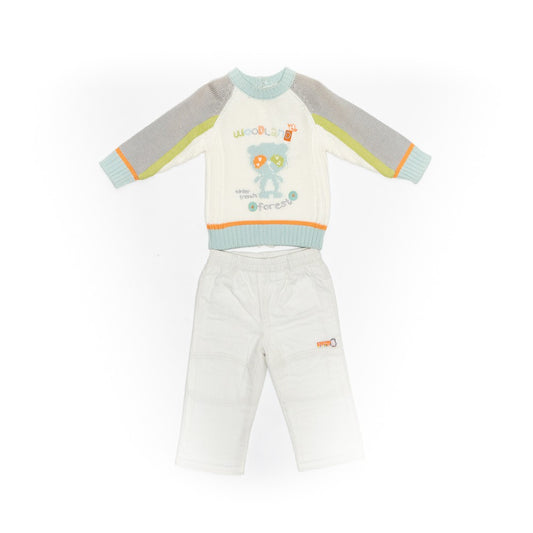 Compleu bluza si pantaloni, Bambilina, bebelusi, gri, 32925 - 4Kids Romania