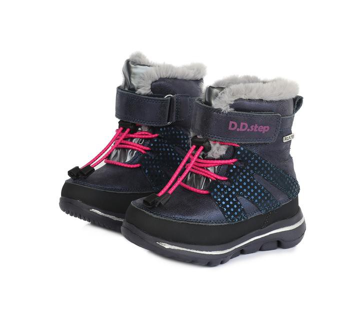 Apres ski cu siret si scai, D.D.step, bleumarin, F705-483A - 4Kids Romania