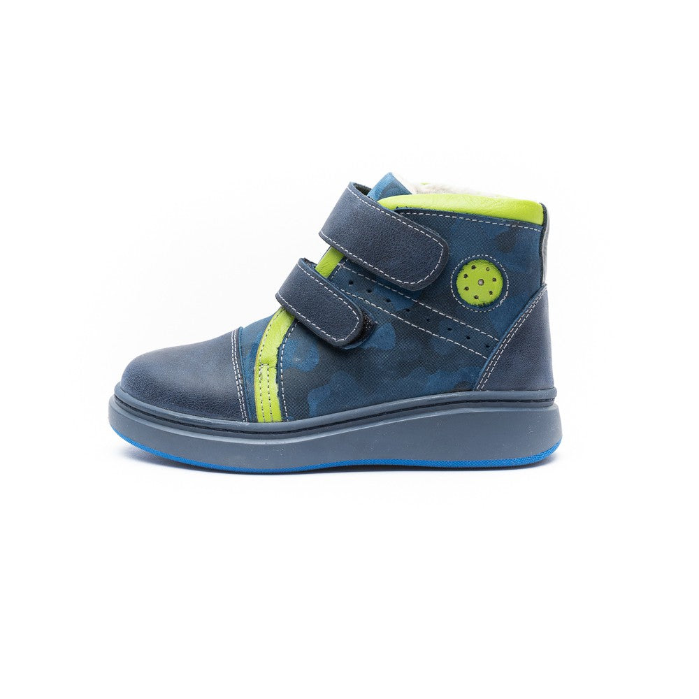 Ghete din piele cu scai, Casual, baieti, albastre, 842A - 4Kids Romania