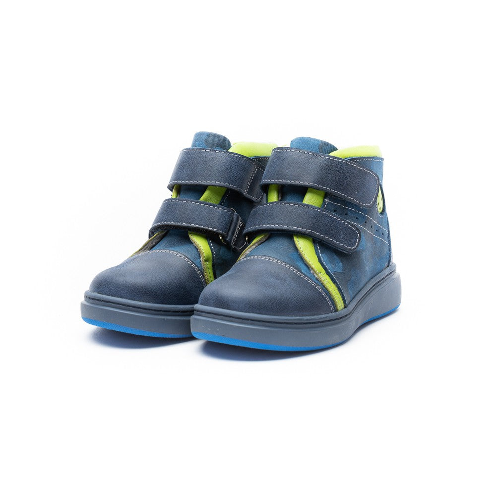 Ghete din piele cu scai, Casual, baieti, albastre, 842A - 4Kids Romania