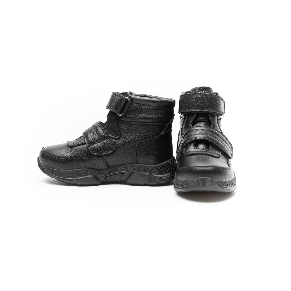 Ghete neimblanite tip adidasi, 4Kids, Shic, cu scai, negre, 867N