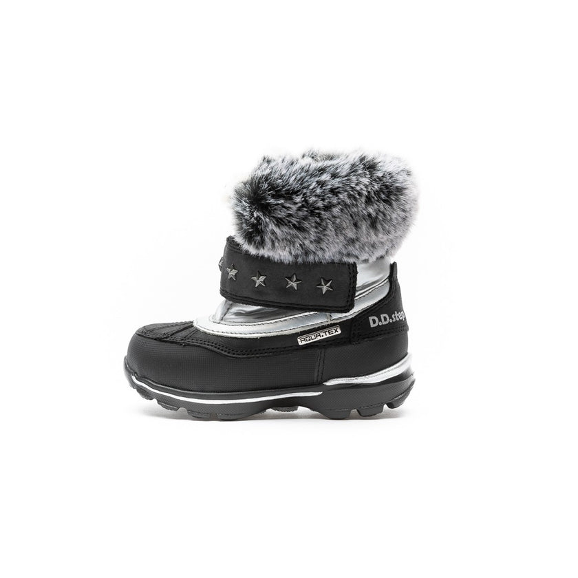 Apres ski cu blanita, D.D.step, Waterproof, negri, F651-121