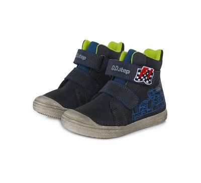 Ghete din piele baieti, D.D.step, Formula 1, bleumarin, 049-459 - 4Kids Romania