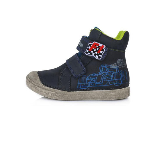 Ghete din piele baieti, D.D.step, Formula 1, bleumarin, 049-459 - 4Kids Romania