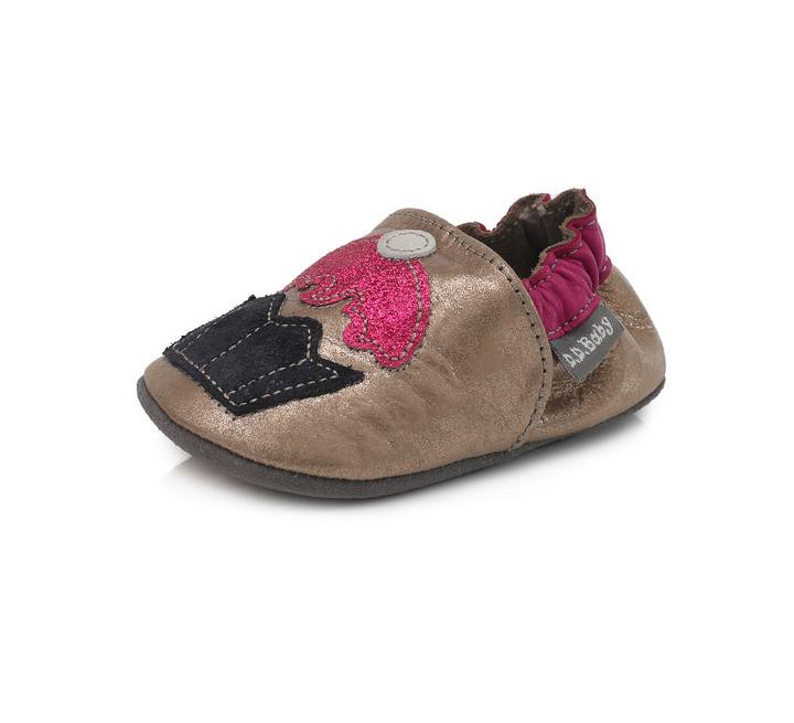 Botosei fetite din piele, D.D.step, aurii, elastici, K1596-329A - 4Kids Romania