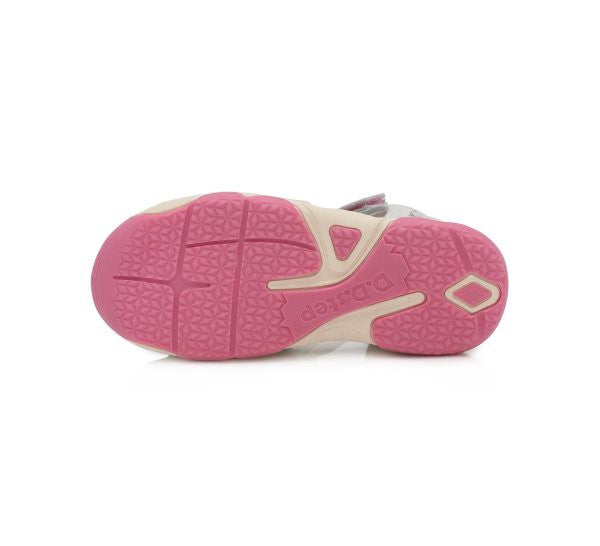 Sandalute Fetite, D.D.step, Model Floare, Inchise la Spate, Argintii, AC64-311A - 4Kids Romania