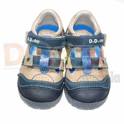 Pantofi decupati din piele, D.D.step, bleumarin, 022-34A - 4Kids Romania