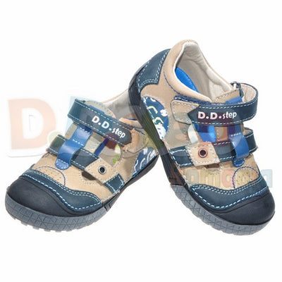 Pantofi decupati din piele, D.D.step, bleumarin, 022-34A - 4Kids Romania