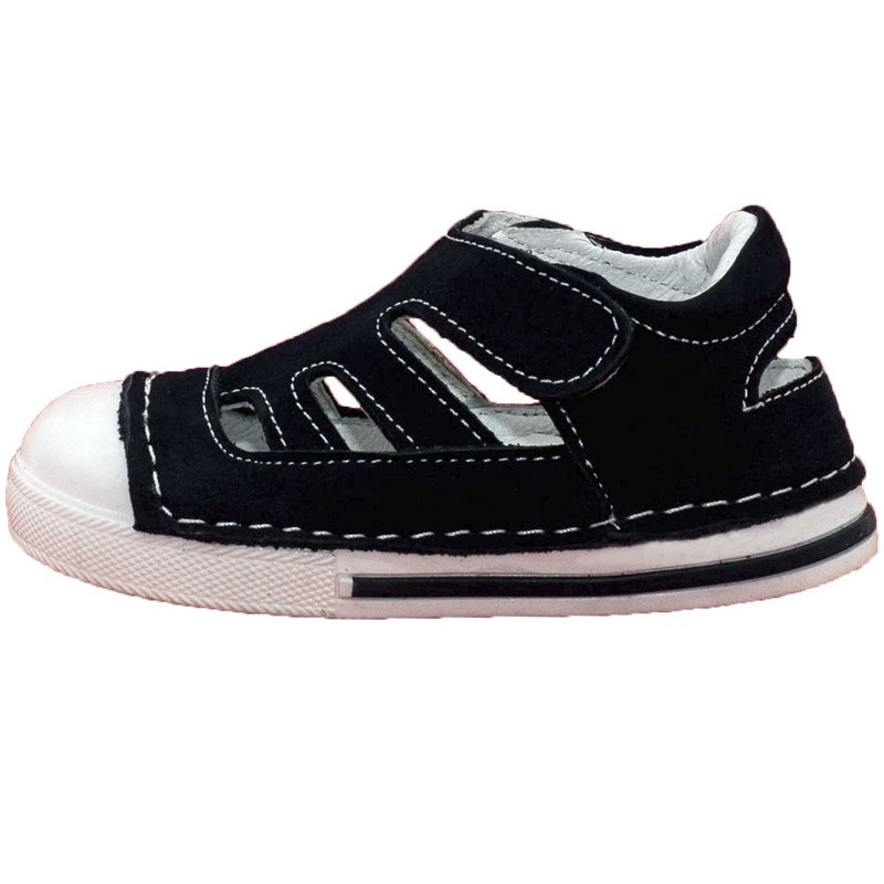 Pantofiori decupati flexibili, 4Kids, din piele, bleumarin, 01 - 4Kids Romania