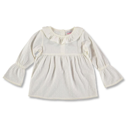 Bluza eleganta fetite, Bimbalina, din bumbac, crem, 60871 - 4Kids Romania