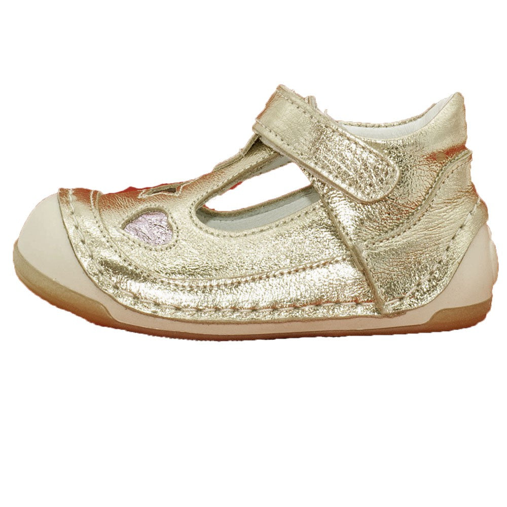 Pantofiori decupati fetite, 4Kids, cu scai, aurii, 069