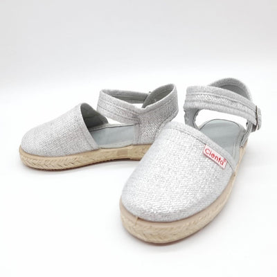 Espadrile Fetite, Cienta, Talpa Impletita, Usoare, Argintii, 40013 - 4Kids Romania