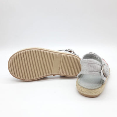 Espadrile Fetite, Cienta, Talpa Impletita, Usoare, Argintii, 40013 - 4Kids Romania