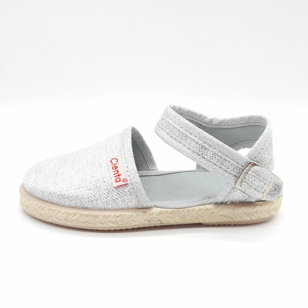 Espadrile Fetite, Cienta, Talpa Impletita, Usoare, Argintii, 40013 - 4Kids Romania