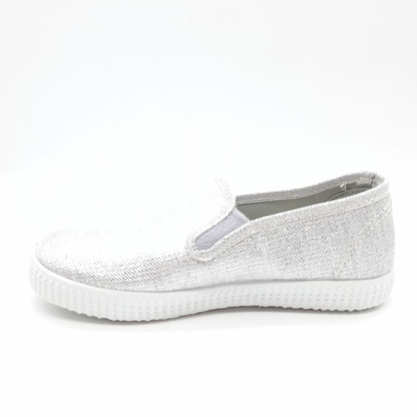 Tenisi Slip-On Fetite, Cienta, Parfumati, Flexibili, Argintii, 57013-26